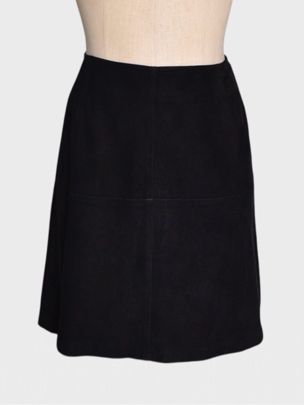 Adrienne Vittadini Collection Suede Leather A-Line Skirt
